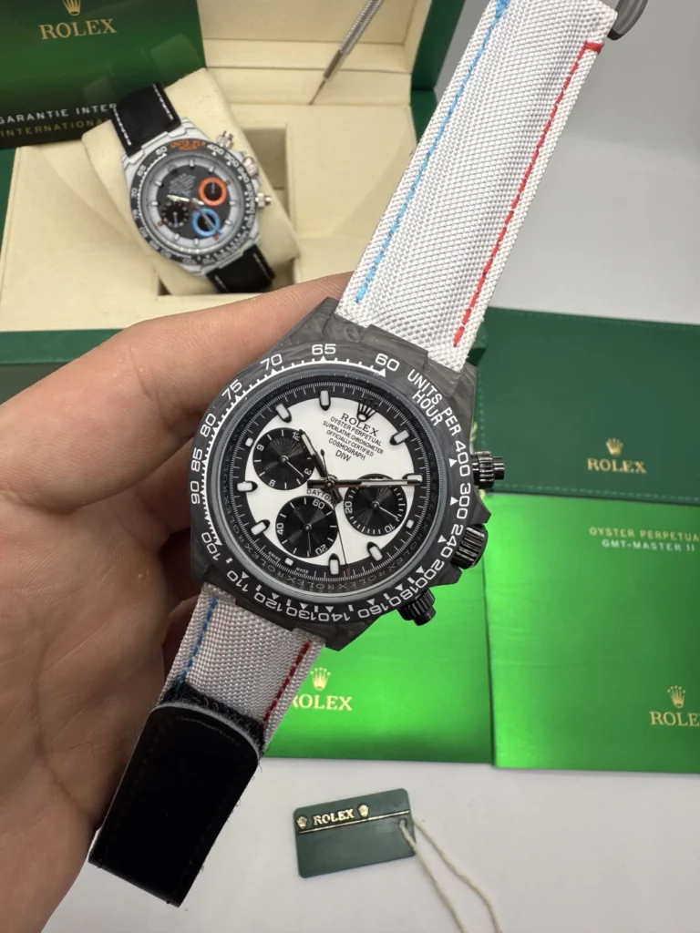 Daytona DIW Carbono 40mm - Fibra de carbono Mostrador Branco - NYLON