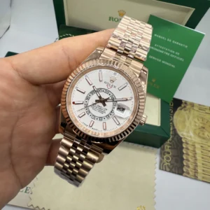 Sky-Dweller 40mm - AÇO ROSE MOSTRADOR BRANCO