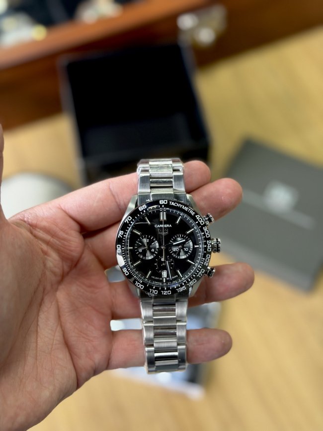 TAG Heuer Carrera 44mm - AÇO MOSTRADOR PRETO