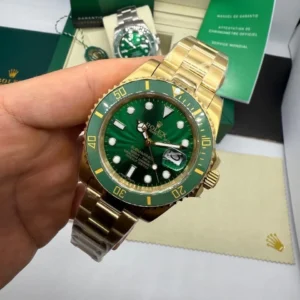 Submariner 40mm - AÇO DOURADO MOSTRADOR VERDE