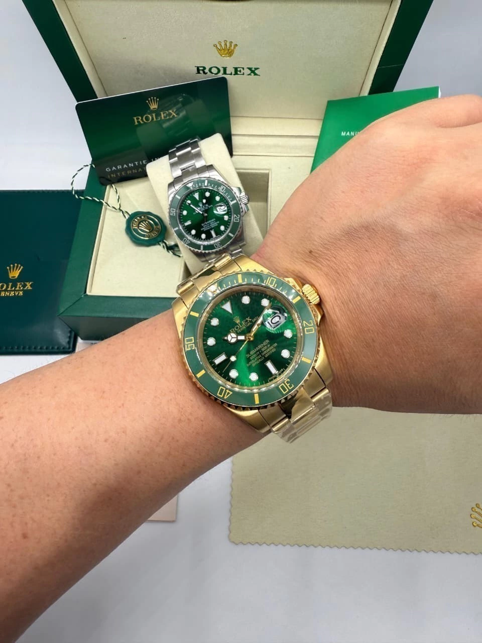 Submariner 40mm - AÇO DOURADO MOSTRADOR VERDE - Imagem 2