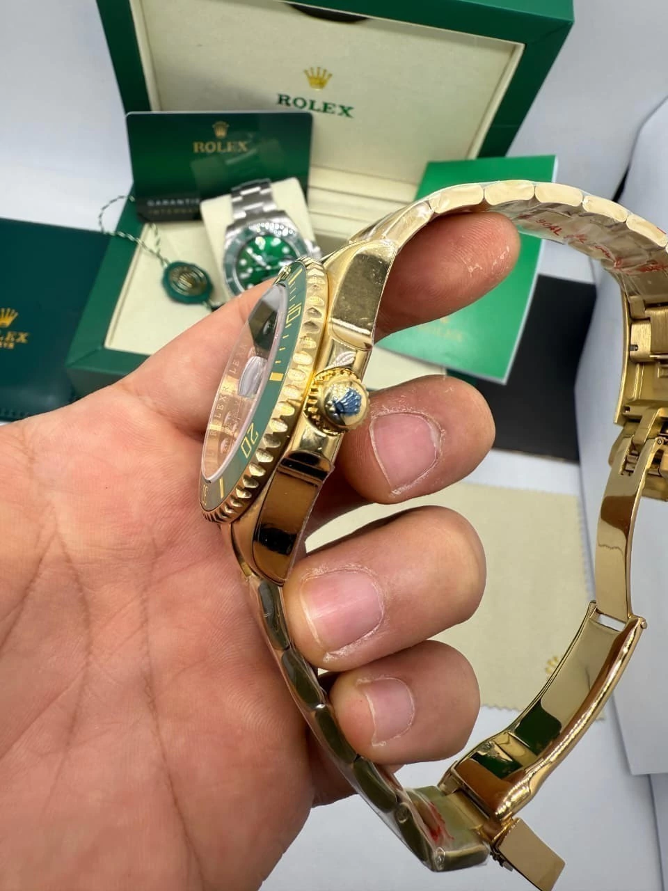 Submariner 40mm - AÇO DOURADO MOSTRADOR VERDE - Imagem 4