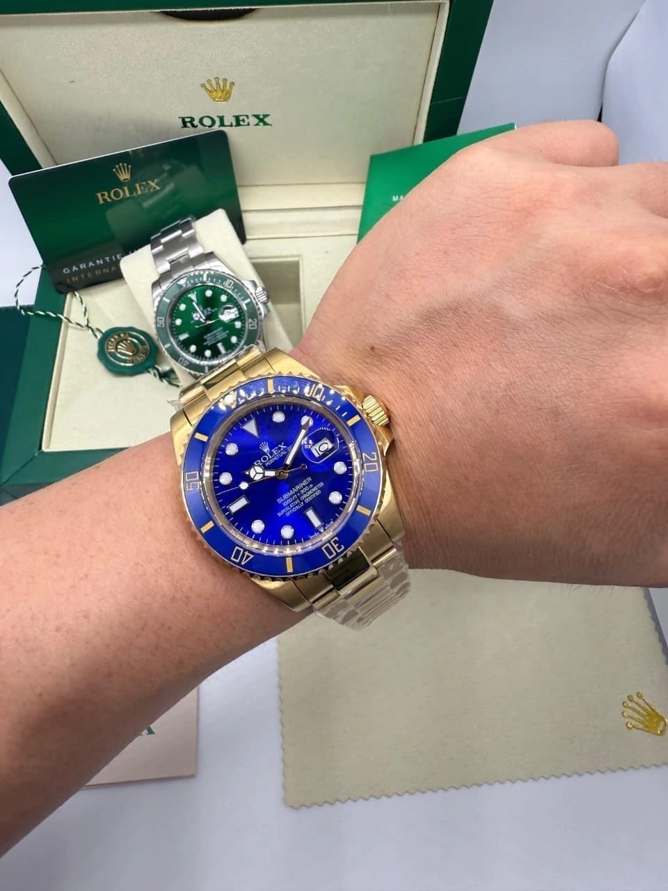 Submariner 40mm - AÇO DOURADO MOSTRADOR AZUL - Imagem 4