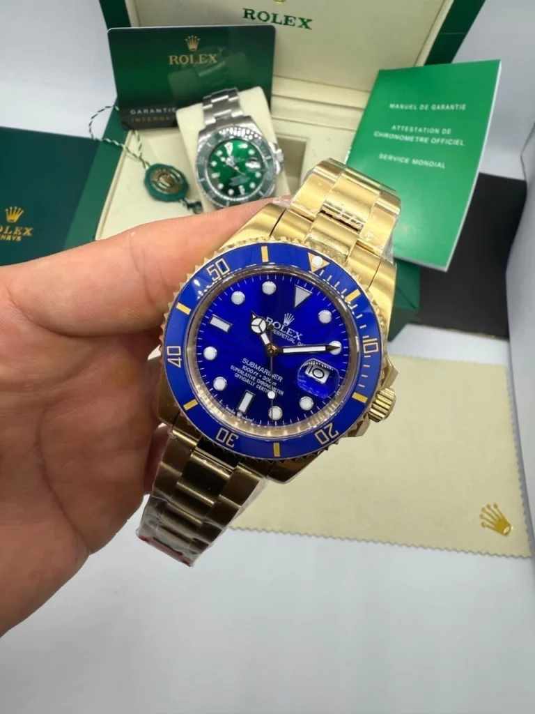 Submariner 40mm - AÇO DOURADO MOSTRADOR AZUL