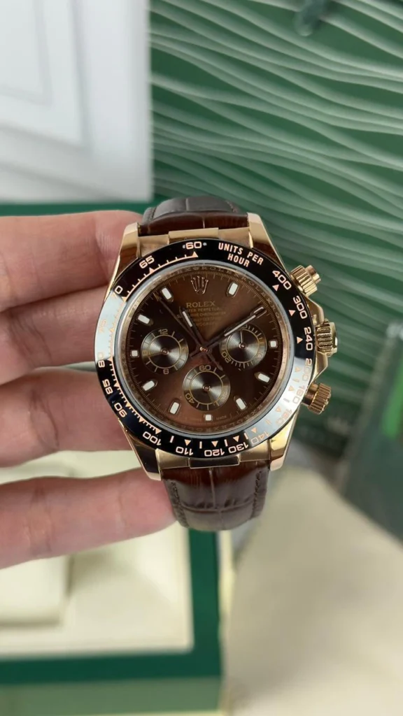 Daytona 40mm - AÇO ROSE MOSTRADOR MARROM - COURO