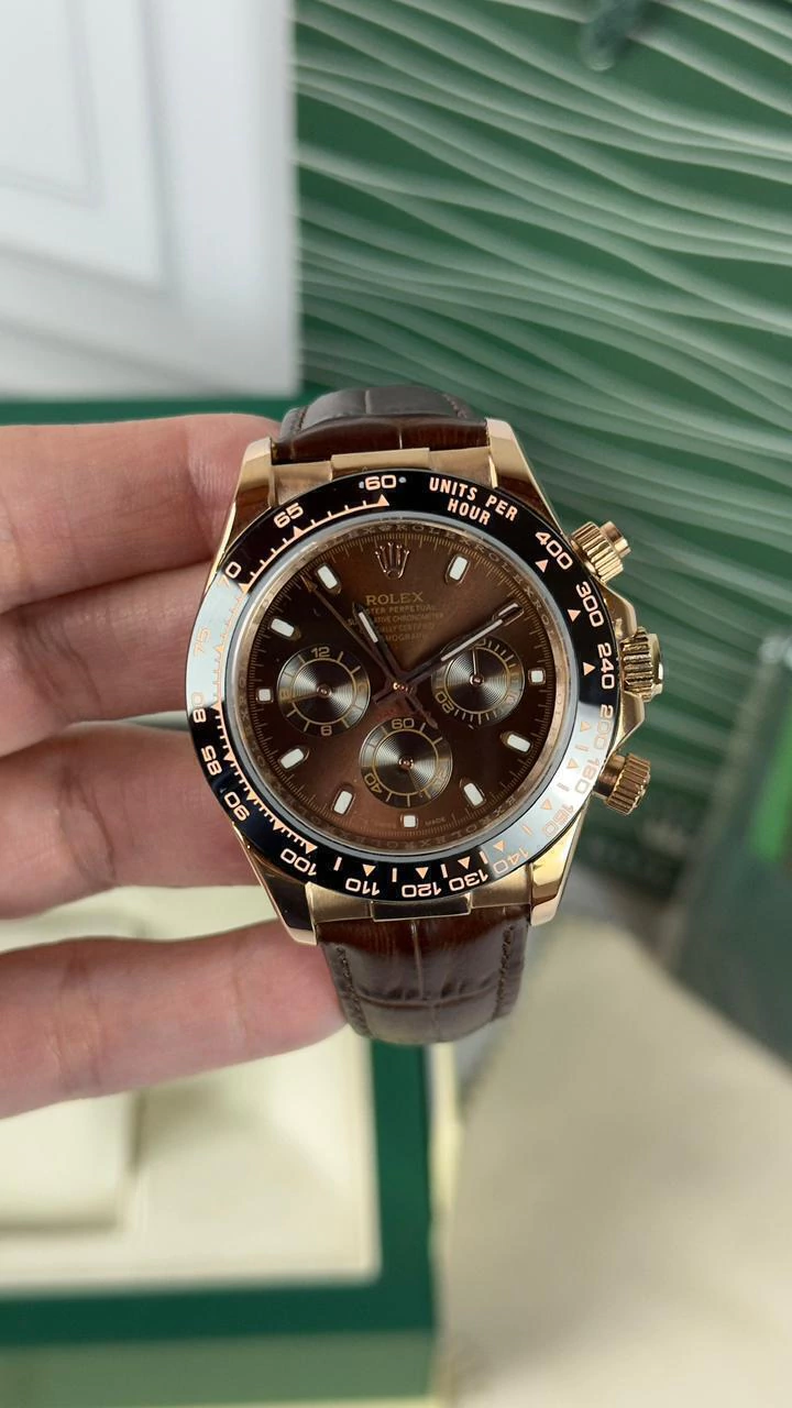 Daytona 40mm - AÇO ROSE MOSTRADOR MARROM - COURO