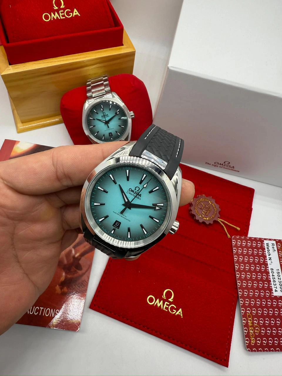 Omega Seamaster Aqua Terra 42mm - AÇO MOSTRADOR AZUL CLARO - SILICONE
