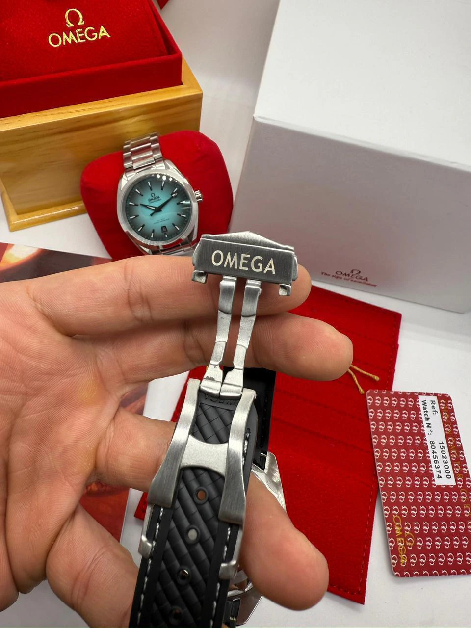 Omega Seamaster Aqua Terra 42mm - AÇO MOSTRADOR AZUL CLARO - SILICONE - Imagem 3