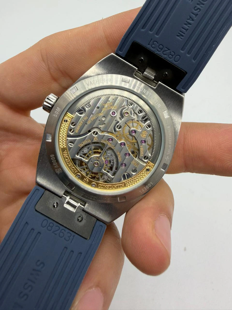 Vacheron Constantin Tourbillon 40mm - AÇO MOSTRADOR AZUL - SILICONE - Imagem 4
