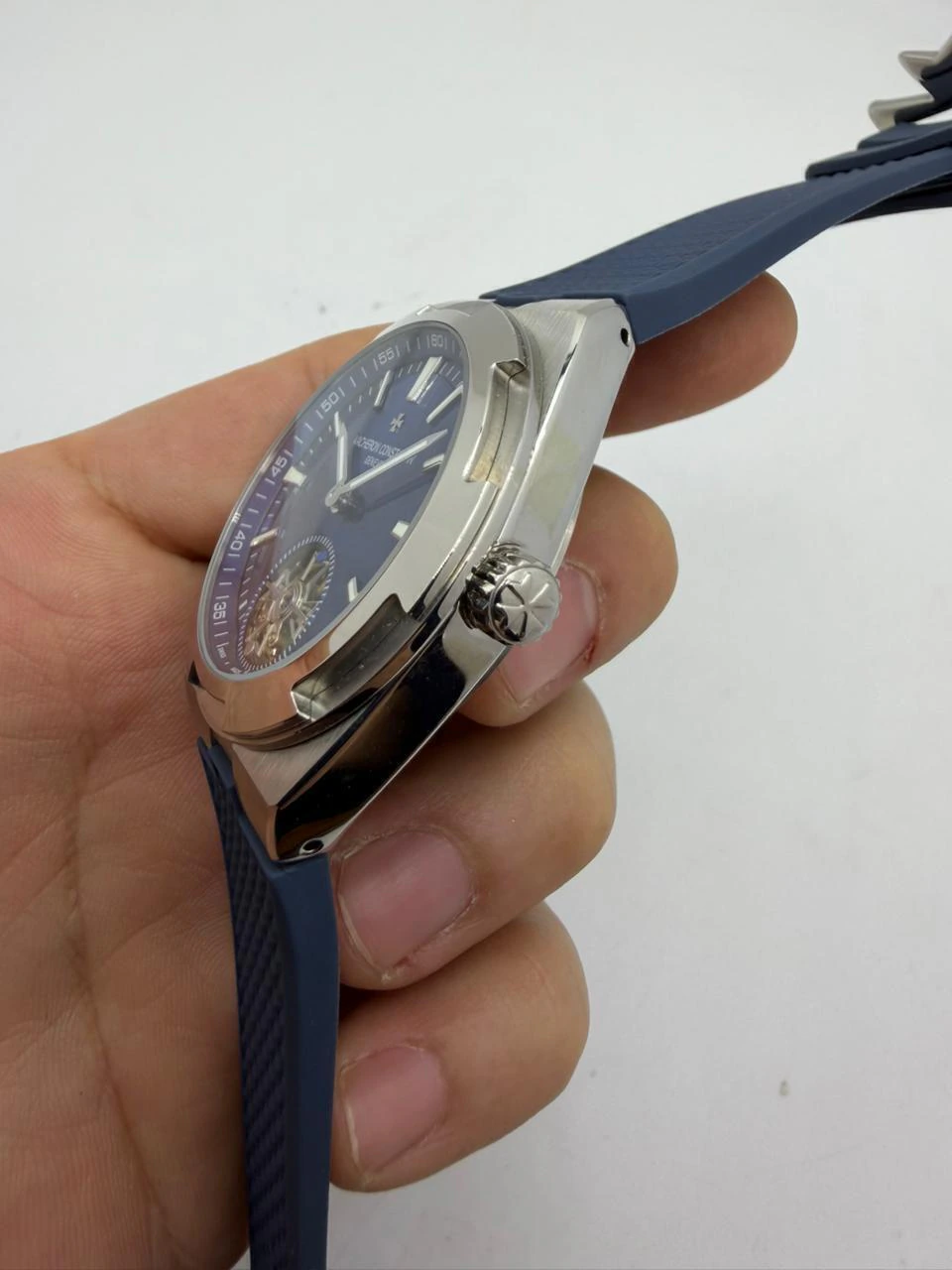 Vacheron Constantin Tourbillon 40mm - AÇO MOSTRADOR AZUL - SILICONE - Imagem 3