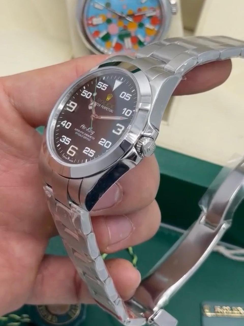 ROLEX Air-King - 40mm - SUPER CLONE - AÇO MOSTRADOR PRETO - Imagem 3