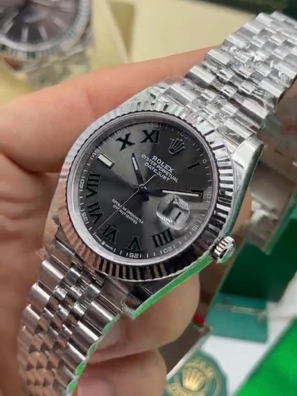 ROLEX Datejust 40mm - SUPER CLONE - AÇO MOSTRADOR CINZA - Imagem 2