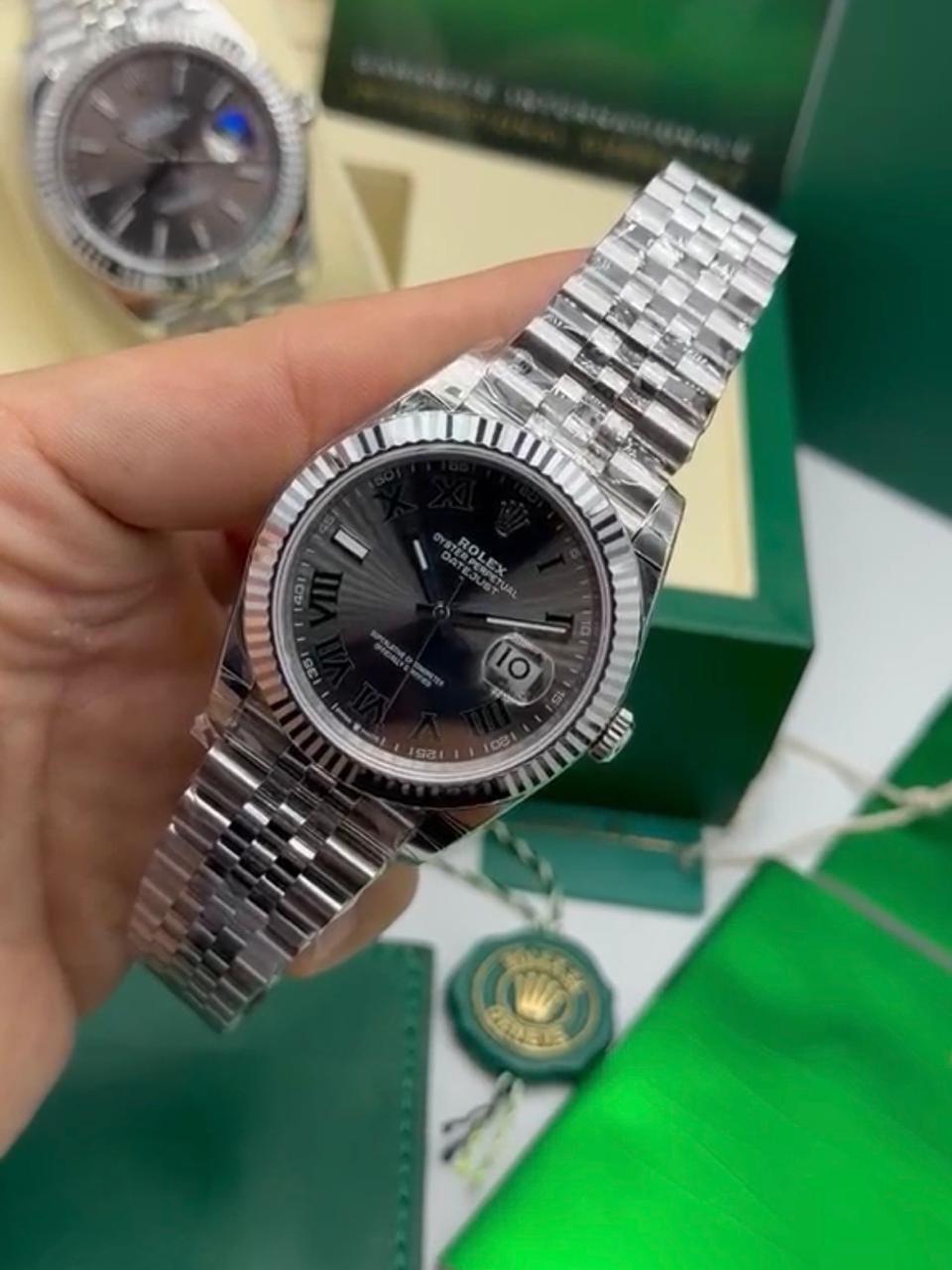 ROLEX Datejust 40mm - SUPER CLONE - AÇO MOSTRADOR CINZA