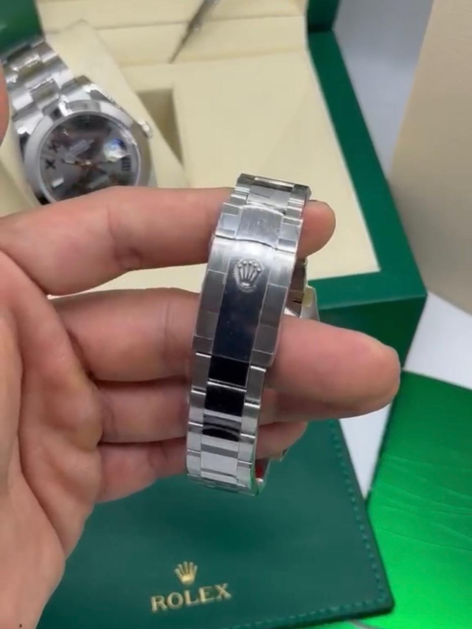 ROLEX Datejust 40mm - SUPER CLONE - AÇO MOSTRADOR CINZA - Imagem 4