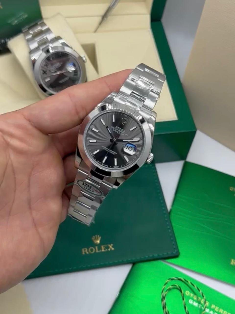 ROLEX Datejust 40mm - SUPER CLONE - AÇO MOSTRADOR CINZA