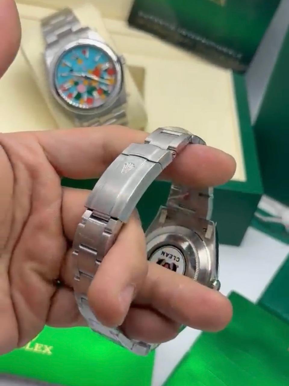 ROLEX Oyster Perpetual 36mm - SUPER CLONE - AÇO MOSTRADOR AMARELO - Imagem 5