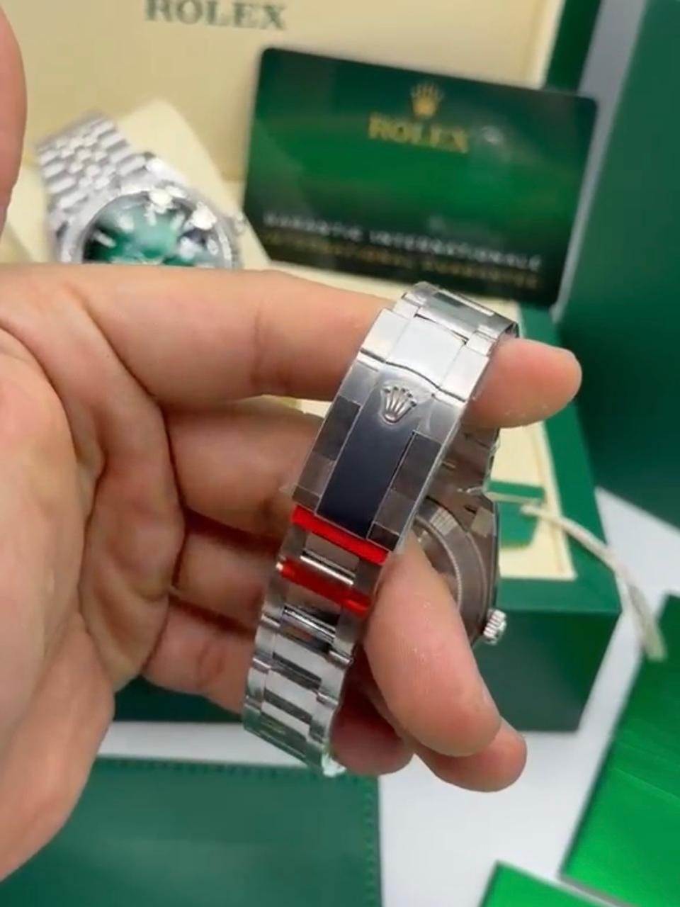 ROLEX Datejust 40mm - SUPER CLONE - AÇO MOSTRADOR VERDE - Imagem 5