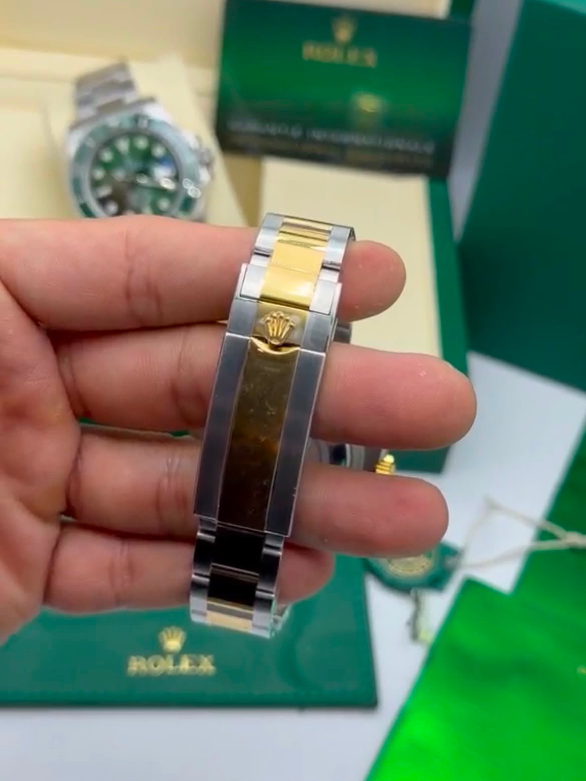ROLEX Submariner 40mm - SUPER CLONE - AÇO COM DOURADO MOSTRADOR PRETO - Imagem 5