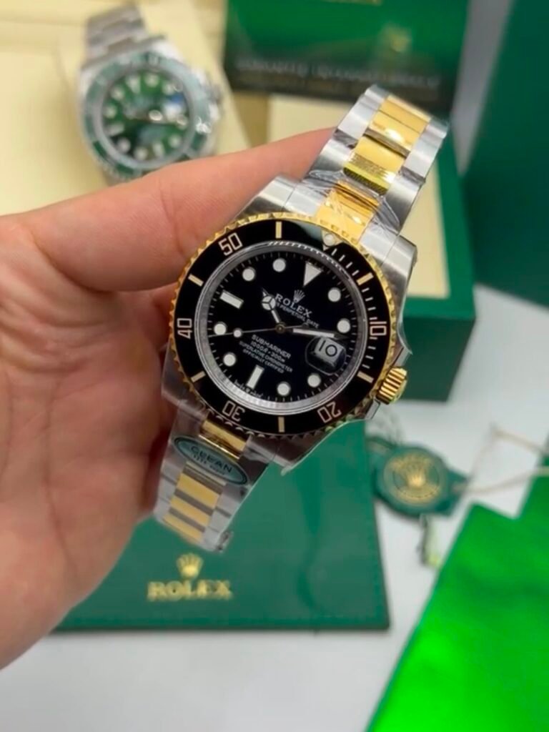 ROLEX Submariner 40mm - SUPER CLONE - AÇO COM DOURADO MOSTRADOR PRETO