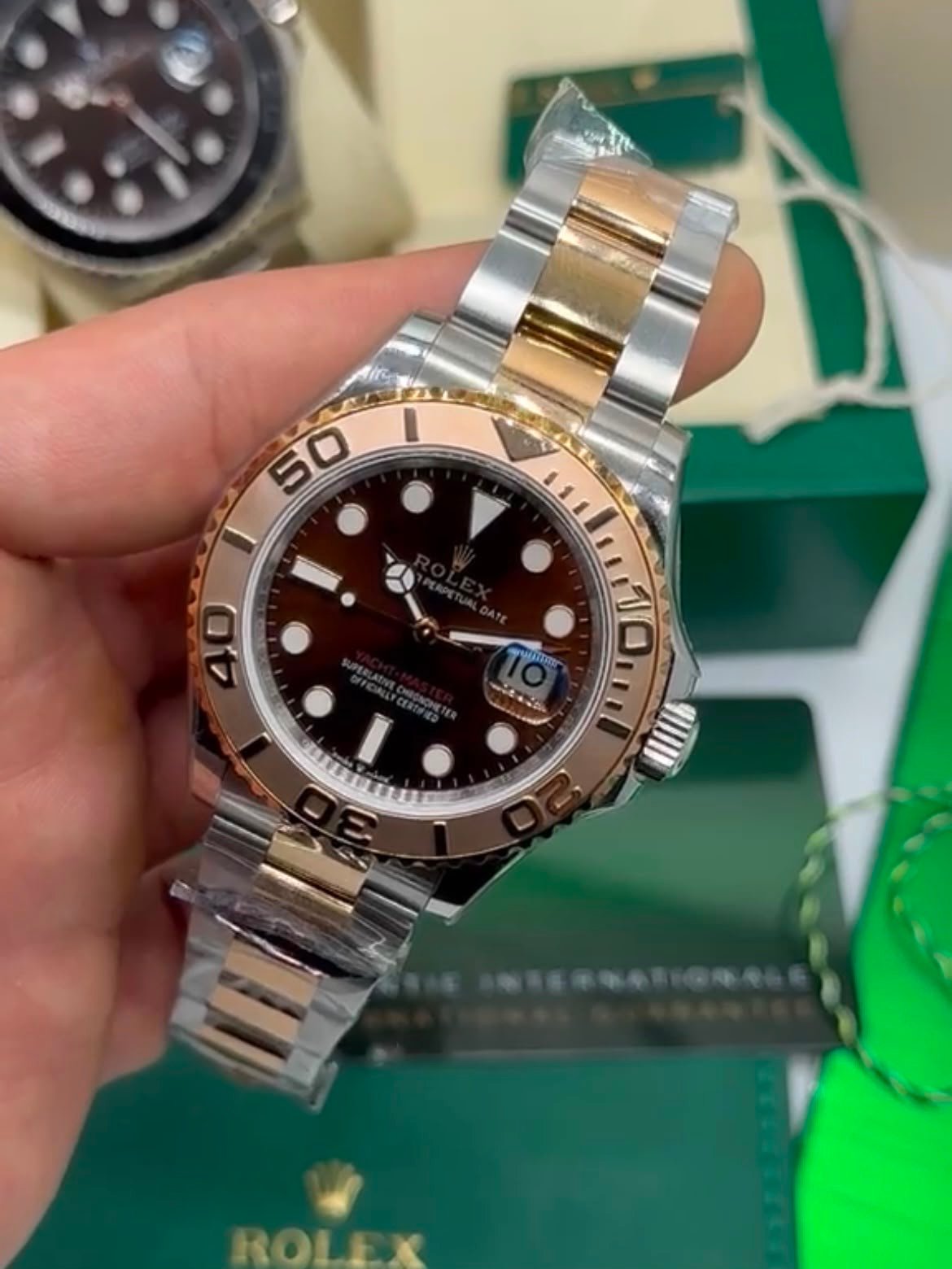 ROLEX Yacht Master - 40mm - SUPER CLONE - AÇO COM ROSE MOSTRADOR CHOCOLATE - Imagem 4