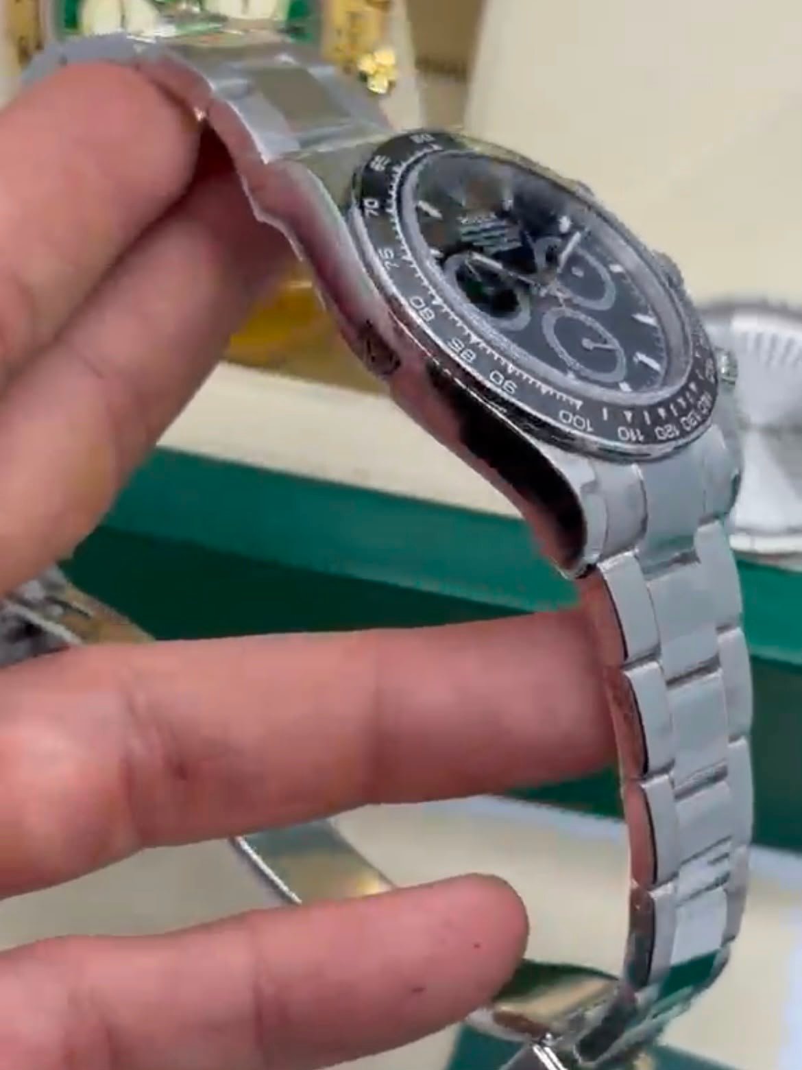 ROLEX Daytona 40mm - SUPER CLONE - AÇO MOSTRADOR PRETO - Imagem 2