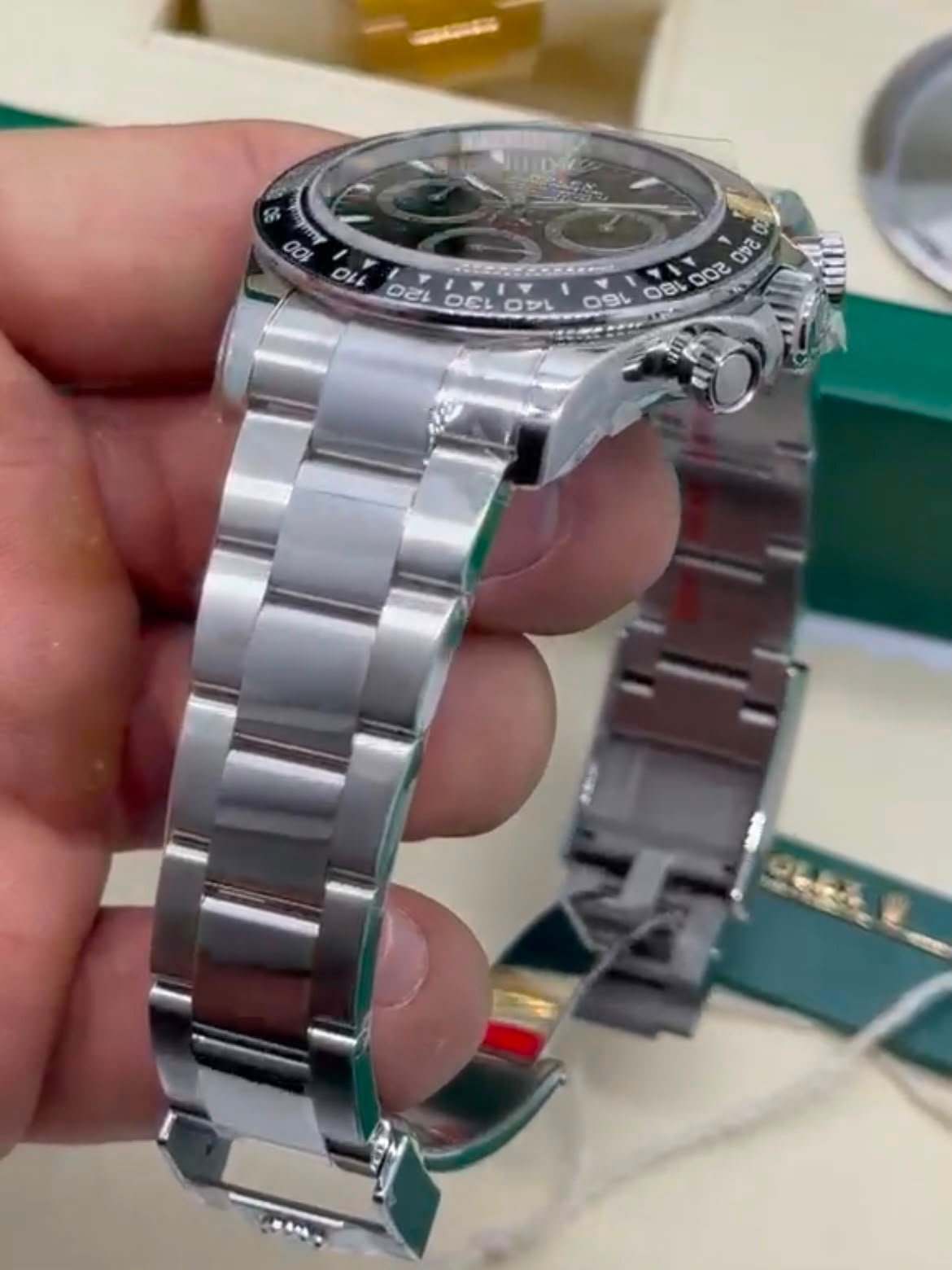 ROLEX Daytona 40mm - SUPER CLONE - AÇO MOSTRADOR PRETO - Imagem 3