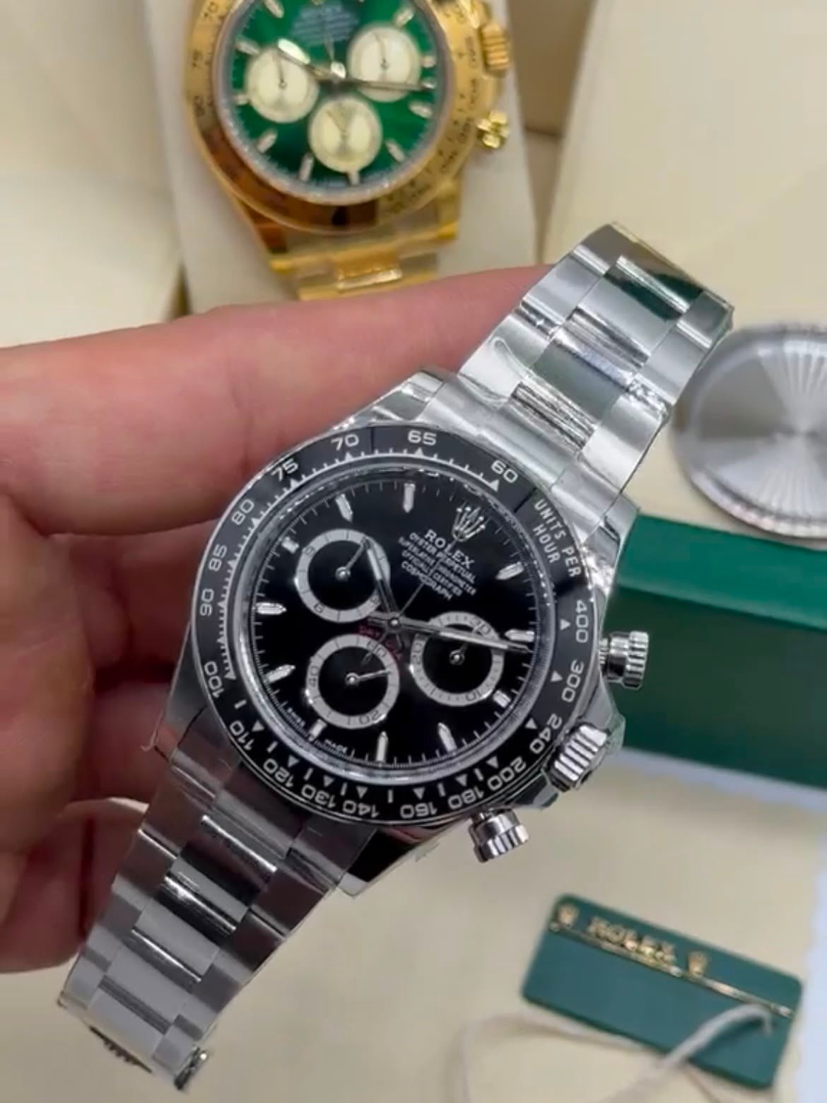 ROLEX Daytona 40mm - SUPER CLONE - AÇO MOSTRADOR PRETO - Imagem 4