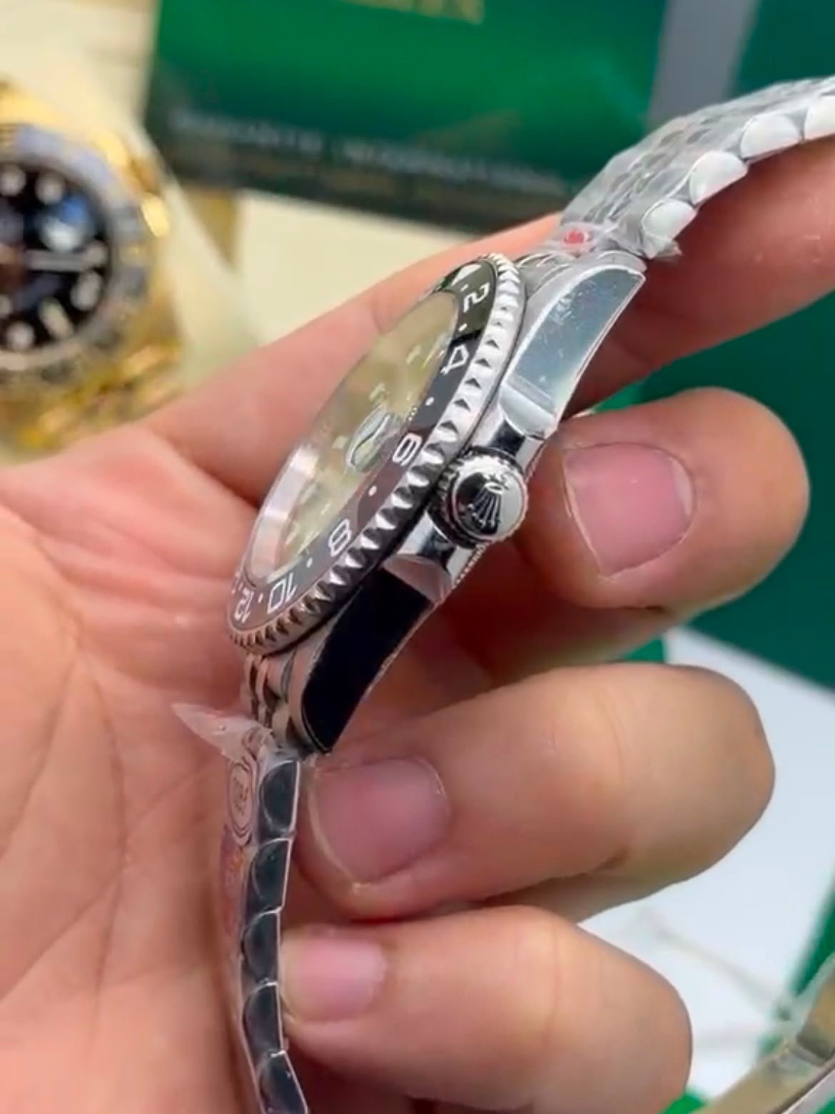 ROLEX GMT Master II 40mm - SUPER CLONE - AÇO MOSTRADOR PRETO (BRUCE WAYNE) - Imagem 3