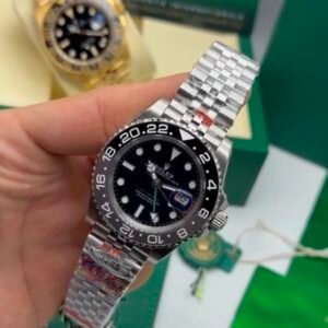 ROLEX GMT Master II 40mm - SUPER CLONE - AÇO MOSTRADOR PRETO (BRUCE WAYNE)