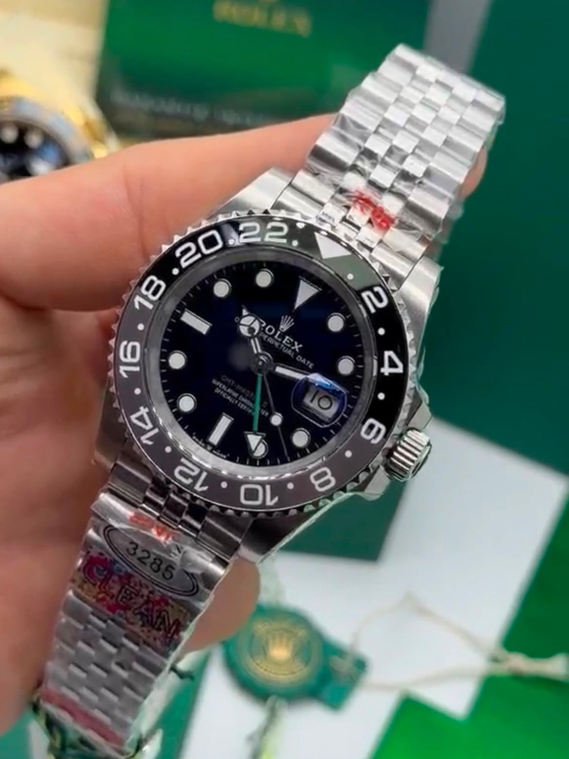 ROLEX GMT Master II 40mm - SUPER CLONE - AÇO MOSTRADOR PRETO (BRUCE WAYNE) - Imagem 4
