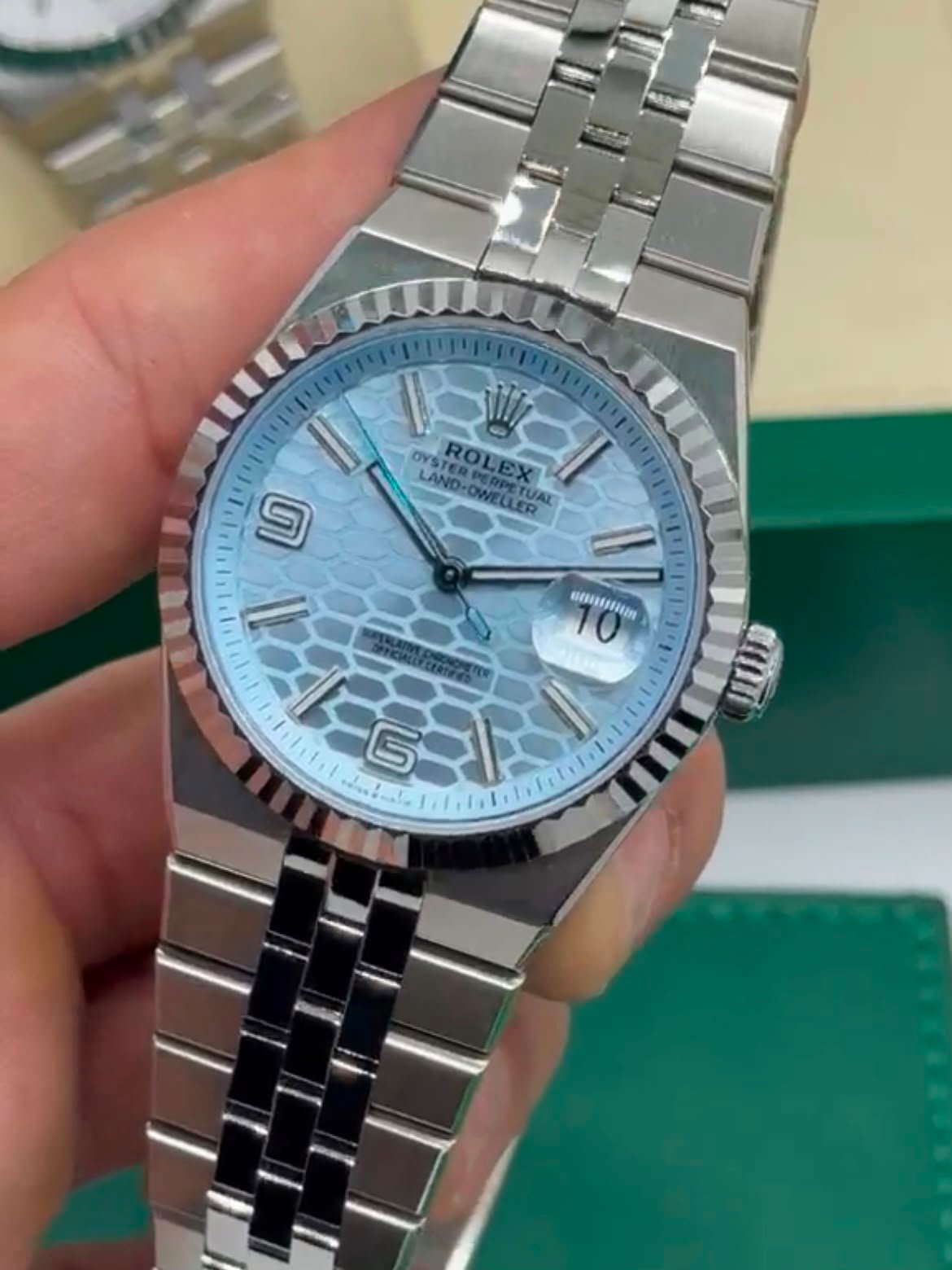ROLEX Land Dweller 40mm - SUPER CLONE AÇO MOSTRADOR AZUL - Imagem 4