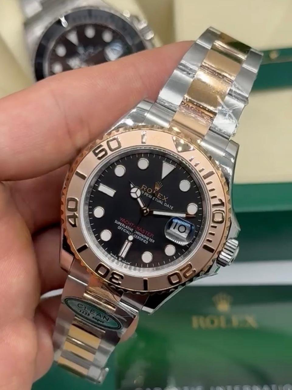 ROLEX Yacht Master - 40mm - SUPER CLONE - AÇO COM ROSE MOSTRADOR PRETO - Imagem 2