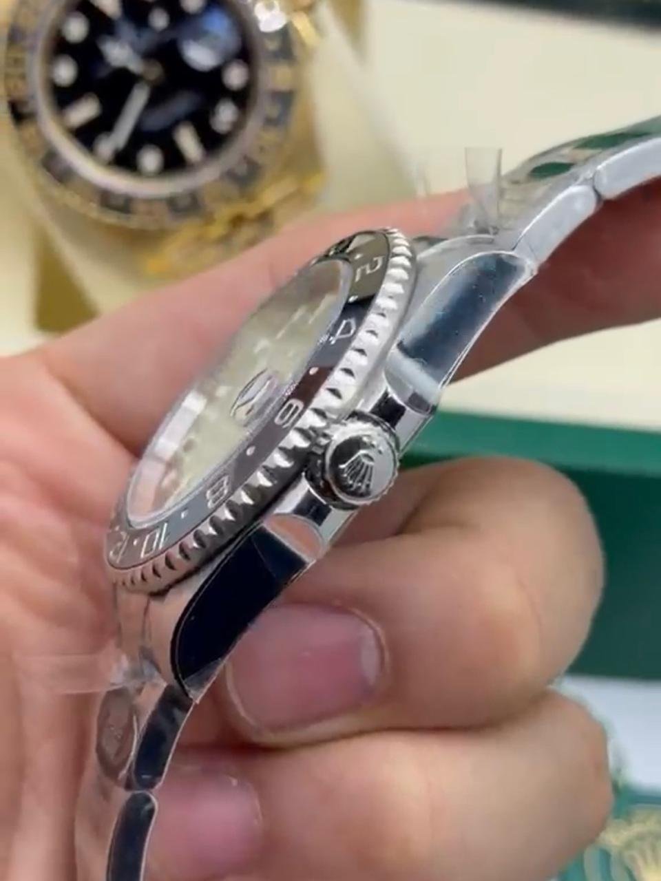 ROLEX GMT Master II 40mm - SUPER CLONE - AÇO MOSTRADOR PRETO (BRUCE WAYNE) - Imagem 3
