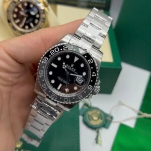 ROLEX GMT Master II 40mm - SUPER CLONE - AÇO MOSTRADOR PRETO (BRUCE WAYNE)