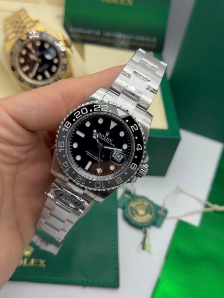 ROLEX GMT Master II 40mm - SUPER CLONE - AÇO MOSTRADOR PRETO (BRUCE WAYNE)
