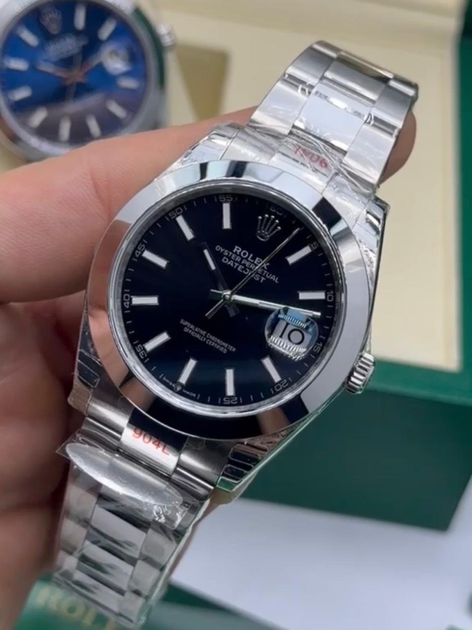 ROLEX Datejust 40mm - SUPER CLONE - AÇO MOSTRADOR PRETO - Imagem 2