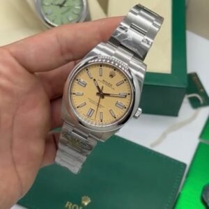 ROLEX Oyster Perpetual 40mm - SUPER CLONE - AÇO MOSTRADOR AMARELO