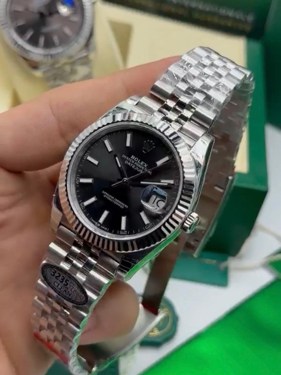 ROLEX Datejust 40mm - SUPER CLONE - AÇO MOSTRADOR PRETO - Imagem 2