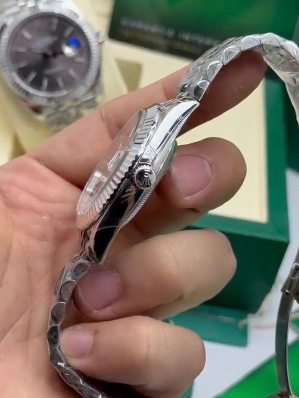 ROLEX Datejust 40mm - SUPER CLONE - AÇO MOSTRADOR PRETO - Imagem 3