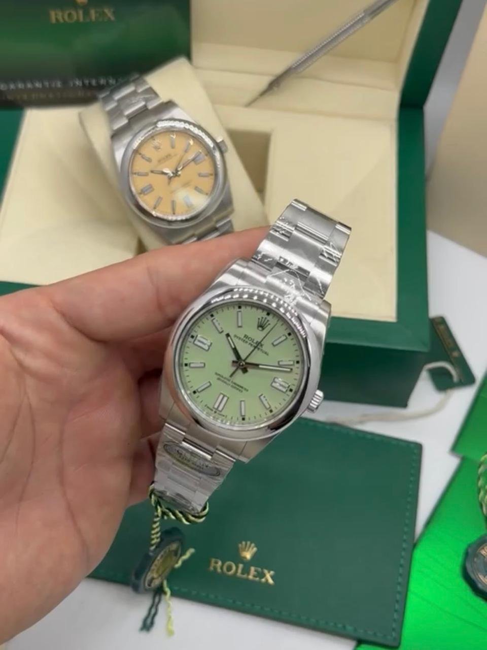 ROLEX Oyster Perpetual 40mm - SUPERCLONE - AÇO MOSTRADOR PISTACHE