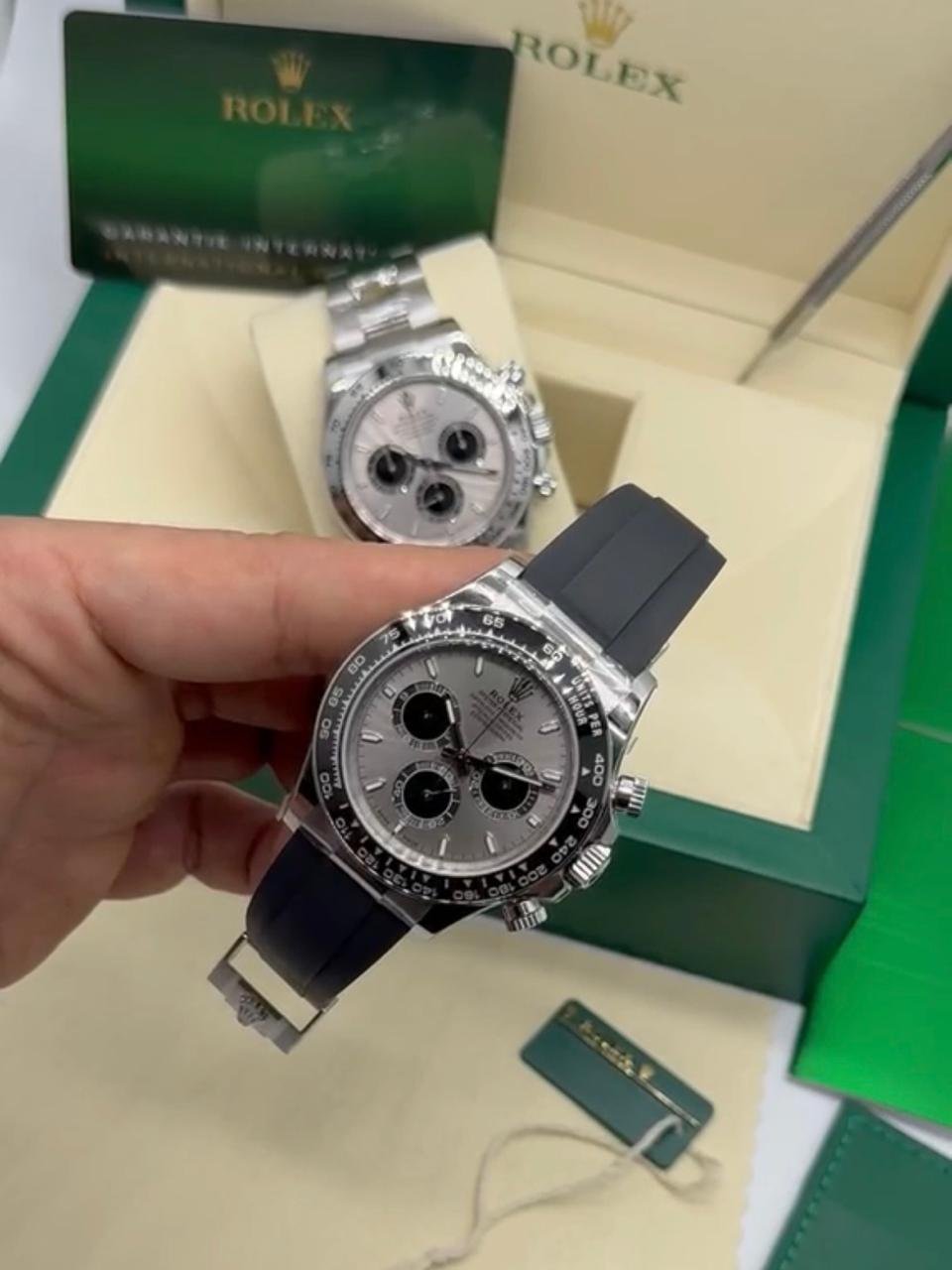 ROLEX Daytona 40mm - SUPER CLONE - AÇO MOSTRADOR CINZA