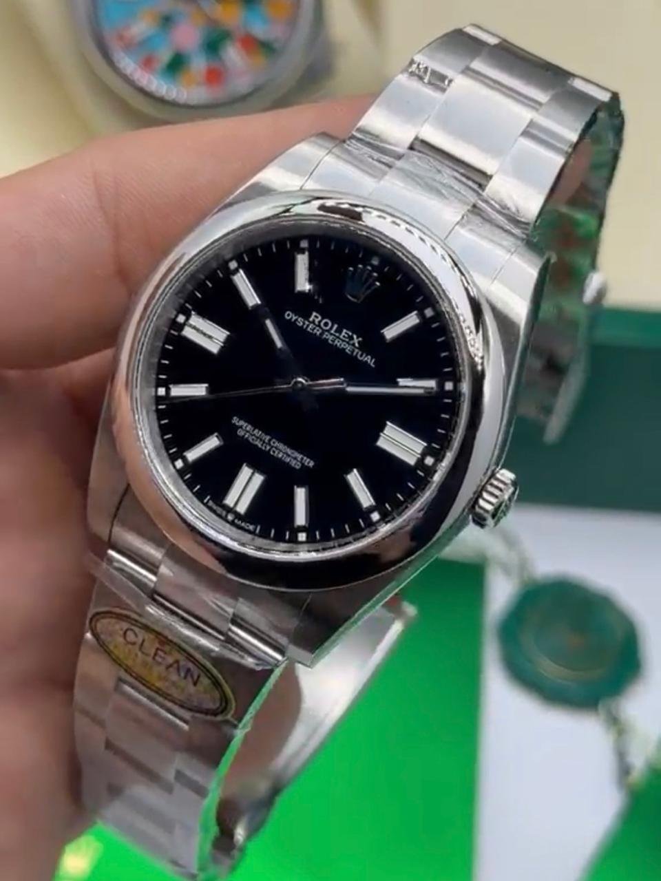 ROLEX Oyster Perpetual 36mm - SUPER CLONE - AÇO MOSTRADOR PRETO - Imagem 2