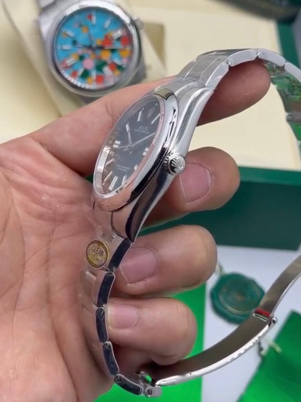 ROLEX Oyster Perpetual 36mm - SUPER CLONE - AÇO MOSTRADOR PRETO - Imagem 3