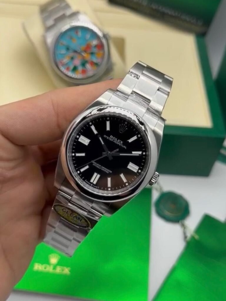 ROLEX Oyster Perpetual 36mm - SUPER CLONE - AÇO MOSTRADOR PRETO