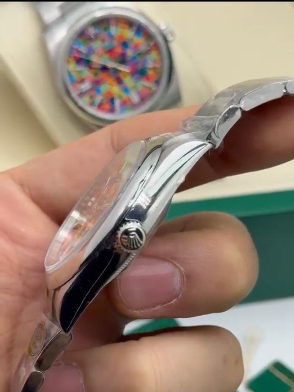 ROLEX Oyster Perpetual 39mm - SUPER CLONE - AÇO MOSTRADOR COLORS - Imagem 3