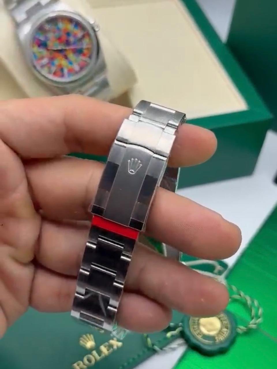 ROLEX Oyster Perpetual 39mm - SUPER CLONE - AÇO MOSTRADOR COLORS - Imagem 5