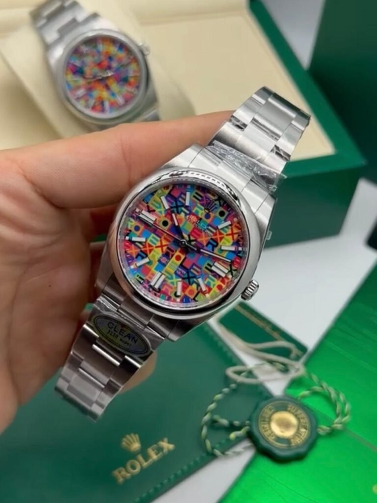 ROLEX Oyster Perpetual 39mm - SUPER CLONE - AÇO MOSTRADOR COLORS