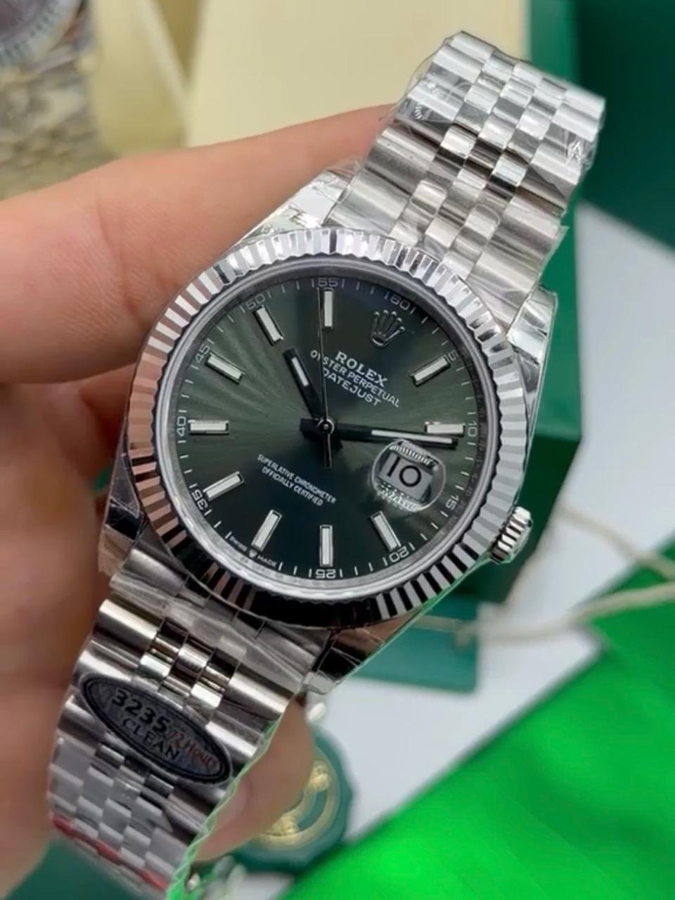 ROLEX Datejust 40mm - SUPER CLONE AÇO MOSTRADOR VERDE - Imagem 2