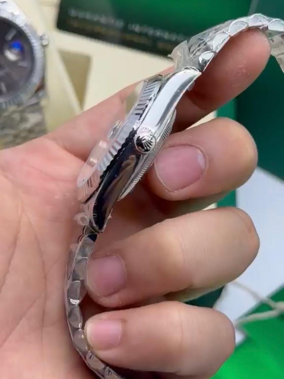 ROLEX Datejust 40mm - SUPER CLONE AÇO MOSTRADOR VERDE - Imagem 3