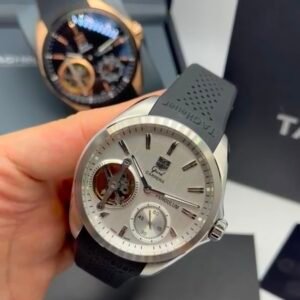 TAG Heuer Carrera Pendulum 48mm - AÇO MOSTRADOR BRANCO - SILICONE